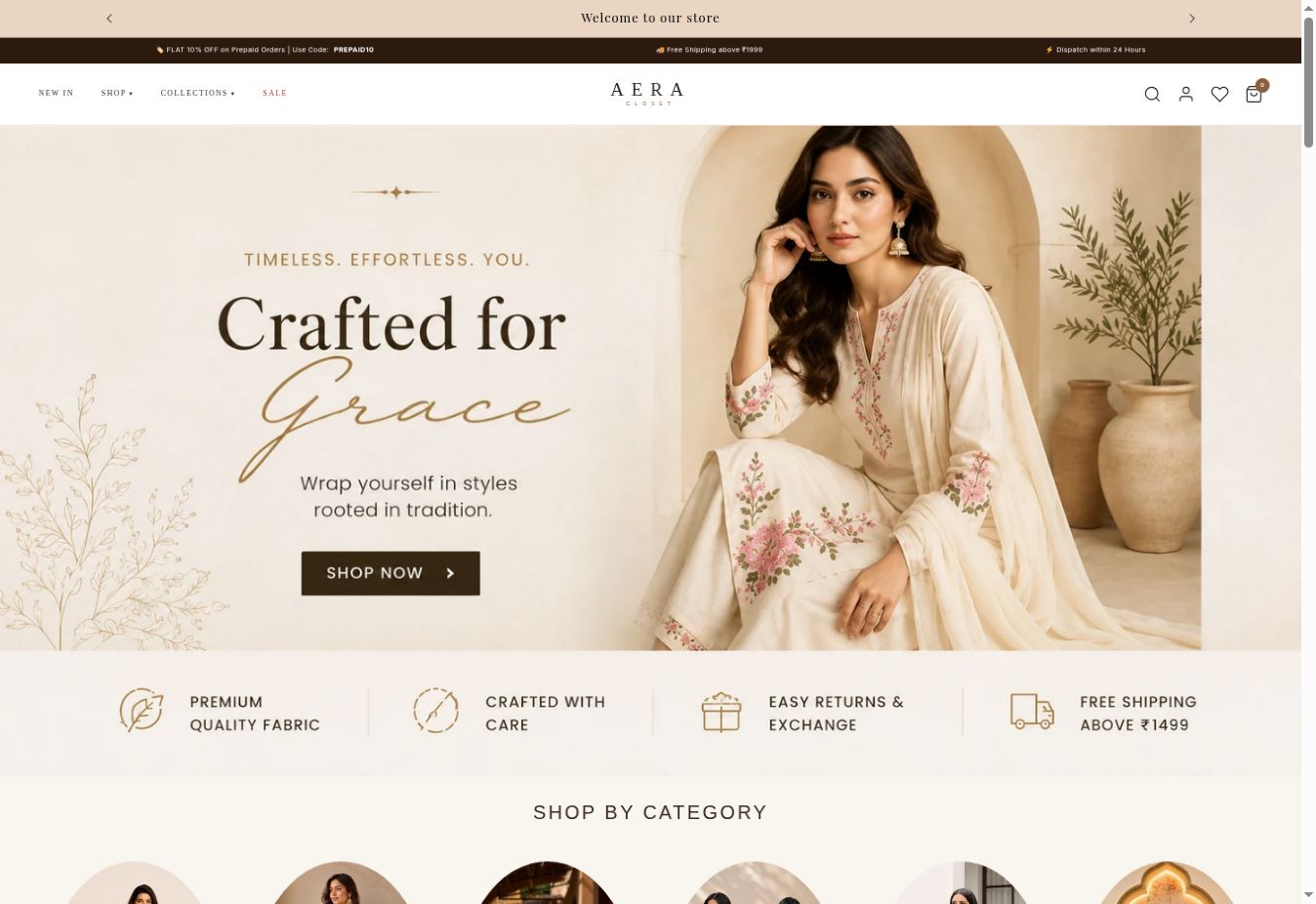 Aera Closet website
