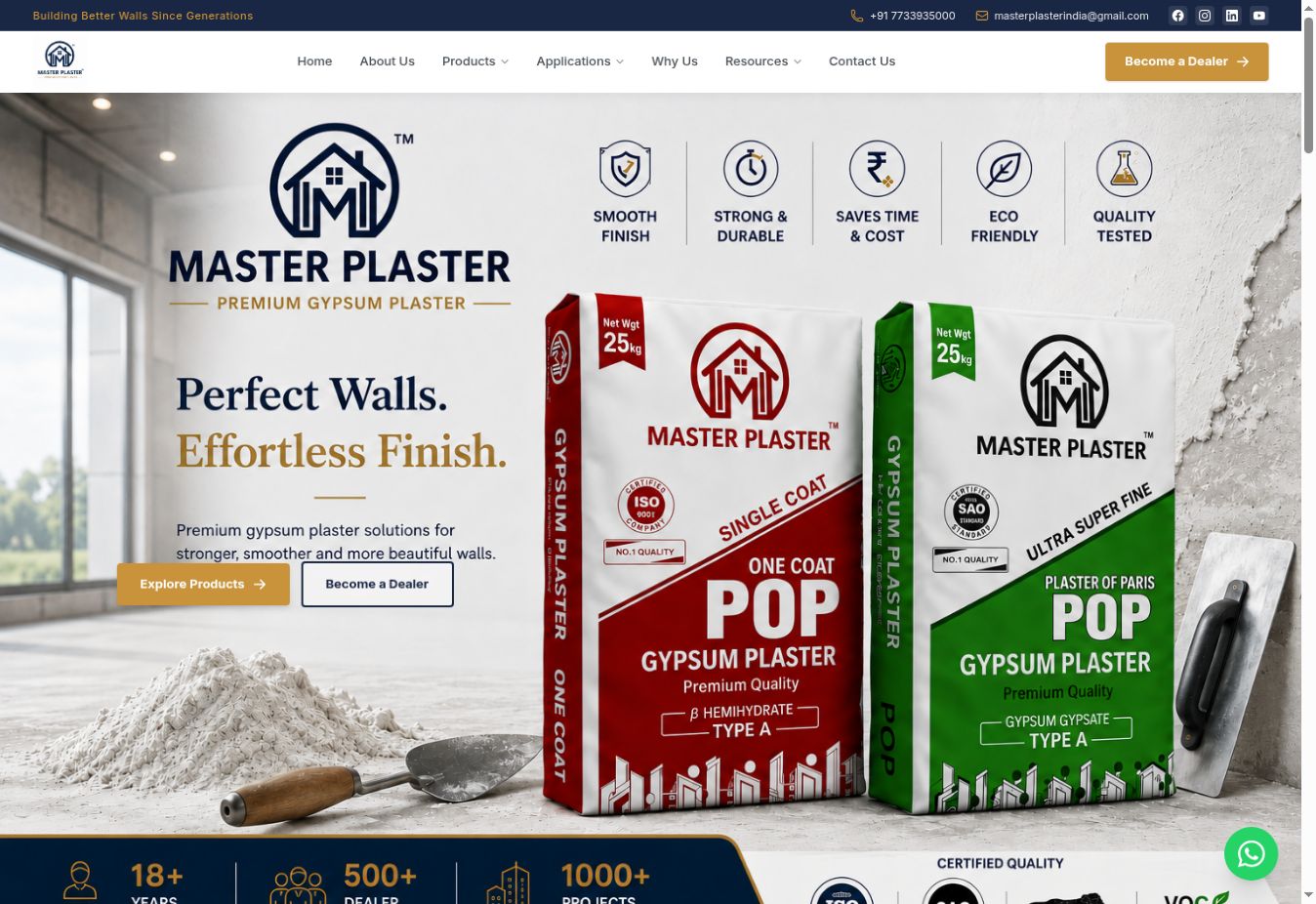 Master Plaster website homepage