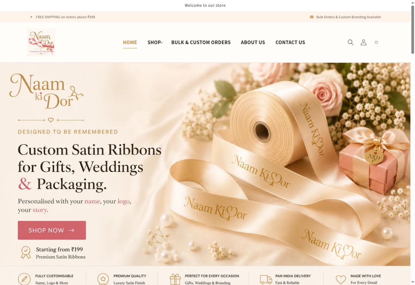 Naam Ki Dor website homepage